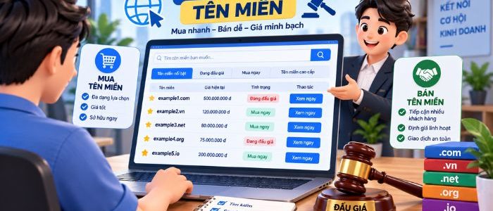 Rao bán tên miền ở đâu? Sàn giao dịch, diễn đàn và group uy tín
